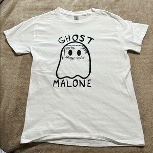 Size Small White Ghost Malone Graphic T-Shirt